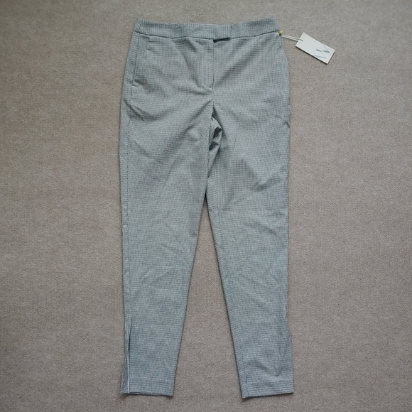 Worthington Dress Pants Womens Size 4 Black White Houndstooth Side Slits NEW - Picture 2 of 8